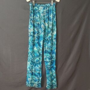 PINK Victoria's Secret Blue Tropical Print Pants